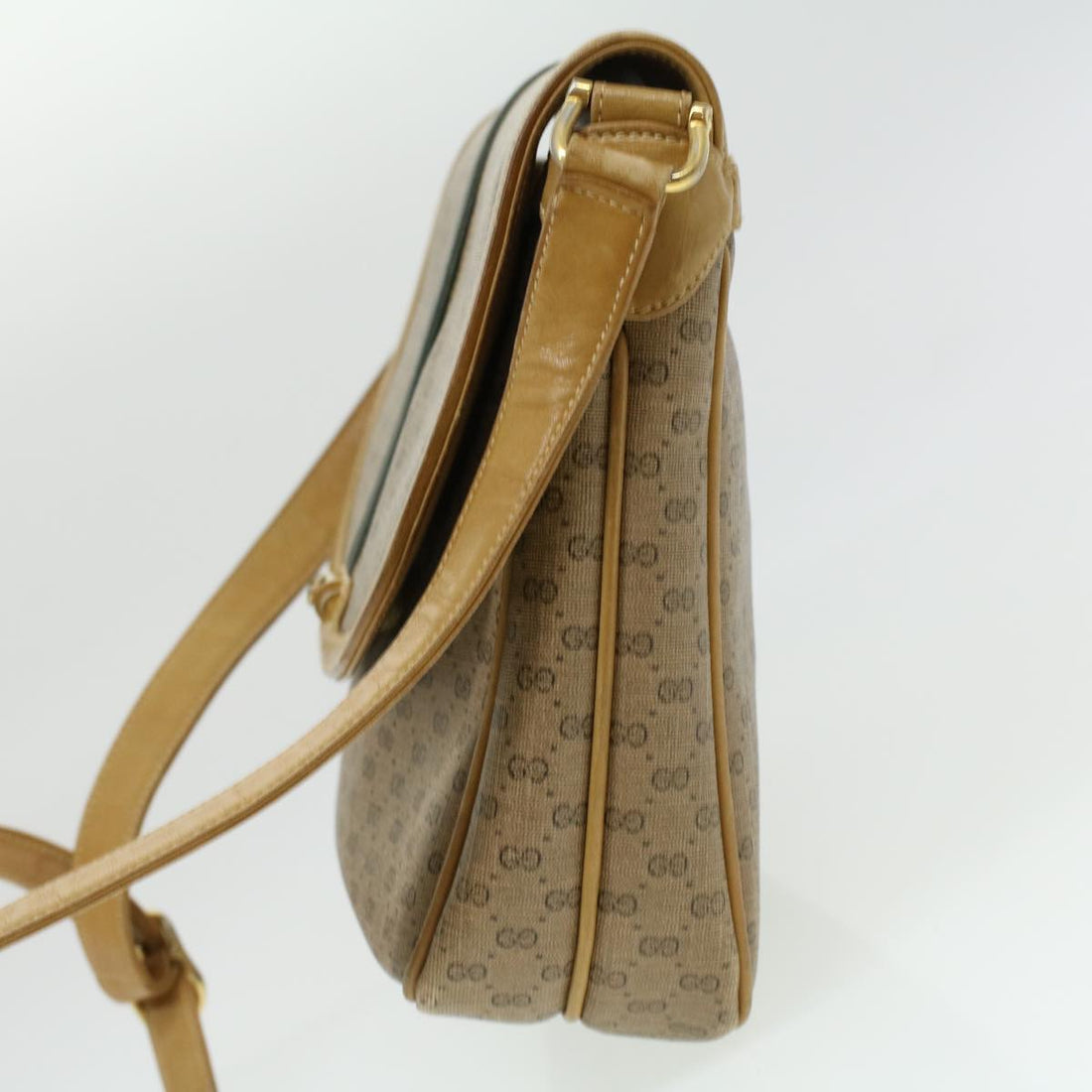GUCCI Micro GG Canvas Shoulder Bag Beige th3237