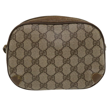 GUCCI GG Canvas Web Sherry Line Shoulder Bag PVC Leather Beige Red th3355