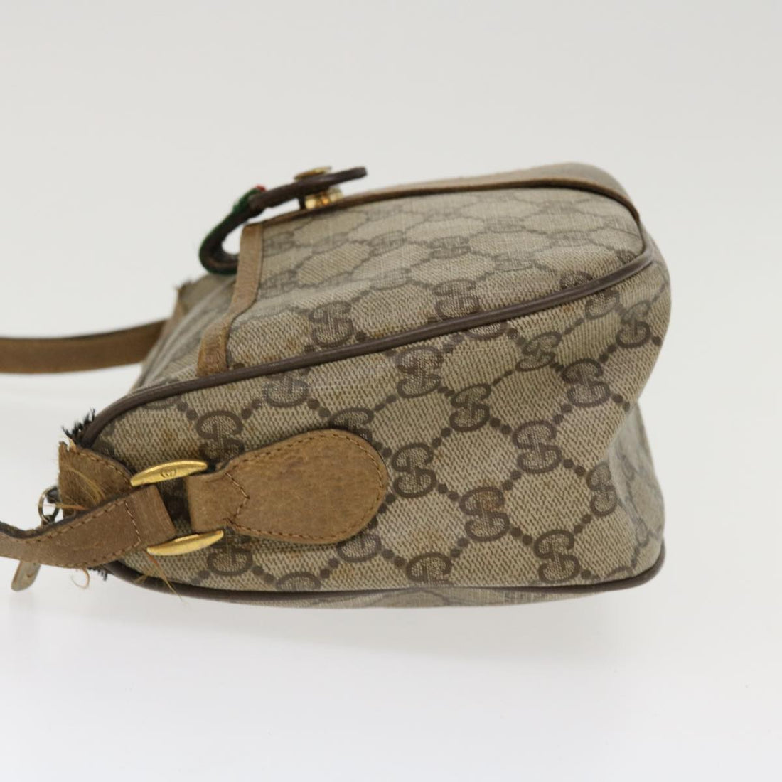 GUCCI GG Canvas Web Sherry Line Shoulder Bag Beige Red Green 8902032 th3418