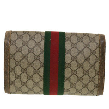 GUCCI GG Canvas Web Sherry Line Clutch Bag Beige Red Green 8901006 th3548