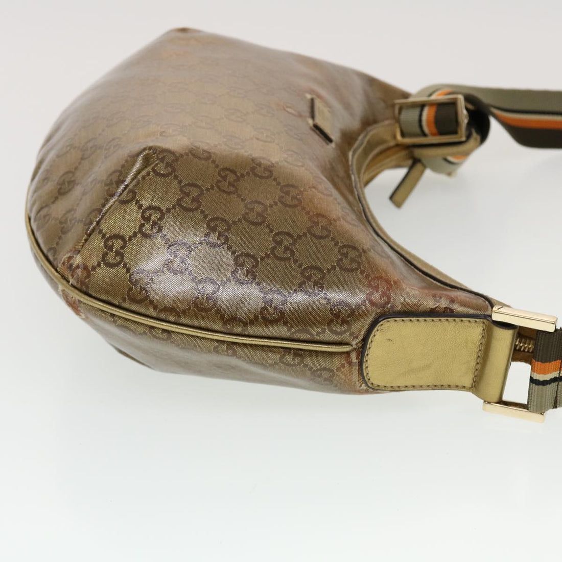 GUCCI GG Crystal Sherry Line Shoulder Bag Gold Brown Orange 181092 th3701