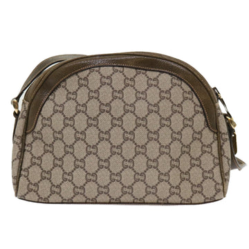 GUCCI GG Plus Canvas Shoulder Bag PVC Leather Beige th3769