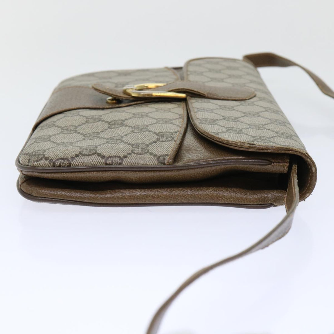GUCCI GG Canvas Shoulder Bag PVC Leather Beige 904•02•025 th3857
