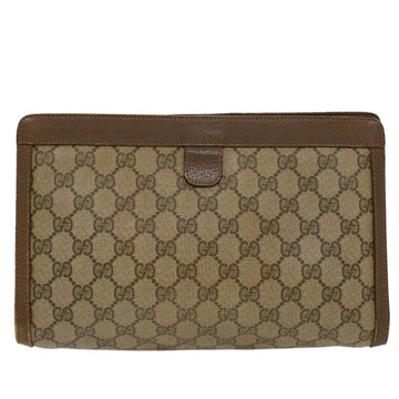 GUCCI GG Canvas Web Sherry Line Clutch Bag Beige Red 89•01•033 th3866
