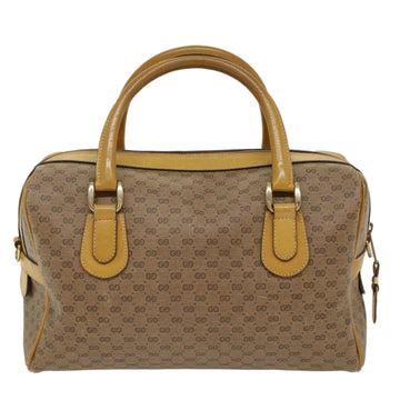 GUCCI Micro GG Canvas Boston Bag PVC Leather Beige th3903