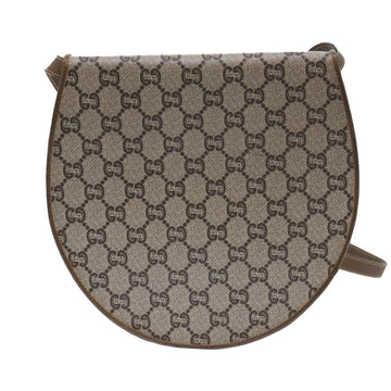 GUCCI GG Plus Canvas Shoulder Bag PVC Leather Beige th3956