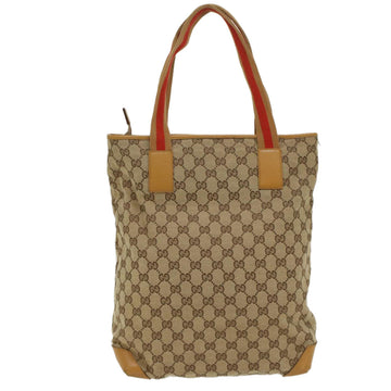 GUCCI GG Canvas Sherry Line Tote Bag Beige Red Brown 019.0401 th3976