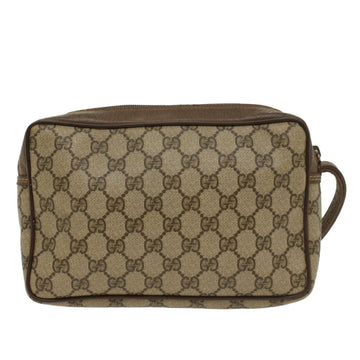GUCCI GG Canvas Clutch Bag PVC Leather Beige 018 123 6021 th3993