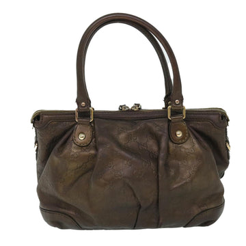 GUCCI GG Canvas Guccissima Hand Bag 2way Brown 247902 th4024