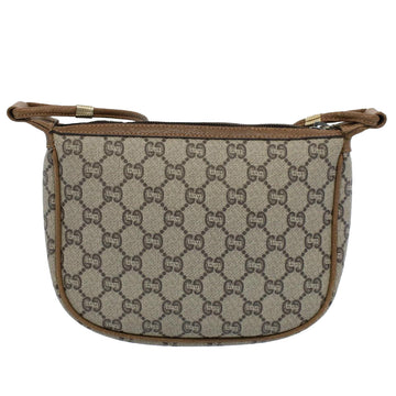 GUCCI GG Plus Canvas Shoulder Bag PVC Leather Beige th4028