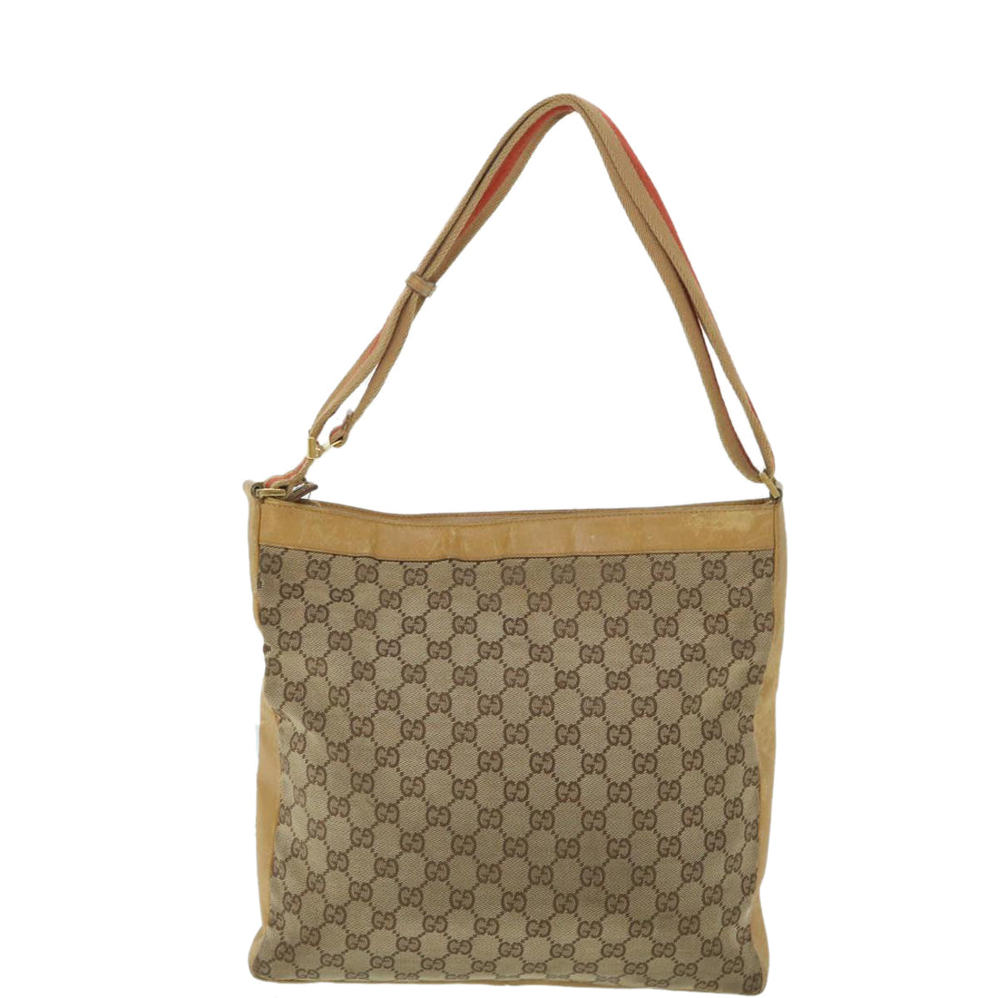 GUCCI GG Canvas Sherry Line Shoulder Bag Beige Red 001 4094 002113 th4031