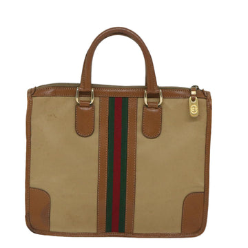 GUCCI Web Makersluxe Bags Canvas 2way Beige Red Green th4154