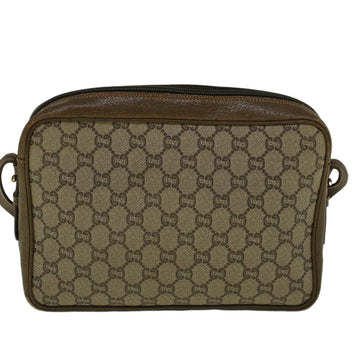 GUCCI GG PLUS Canvas Shoulder Bag PVC Leather Beige th4289