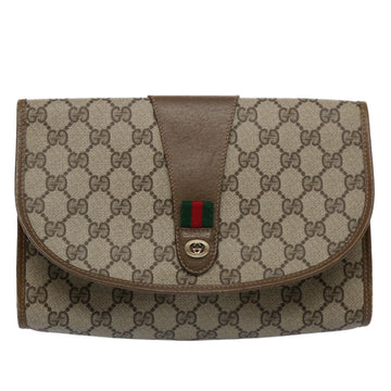 GUCCI GG Supreme Web Sherry Line Clutch Bag Beige Red 89 01 030 th4315
