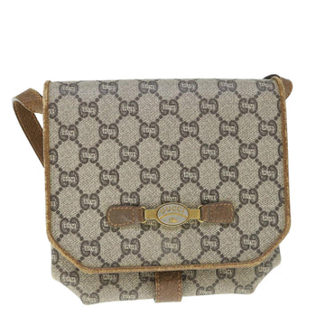 GUCCI GG Plus Supreme Shoulder Bag PVC Leather Beige th4318