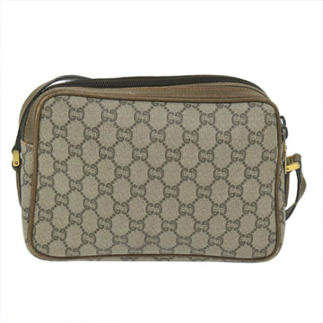 GUCCI GG Plus Supreme Shoulder Bag PVC Leather Beige th4356
