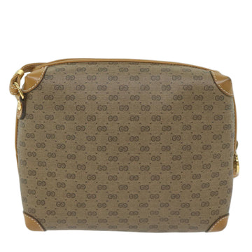 GUCCI Micro GG Supreme Shoulder Bag PVC Leather Beige th4357