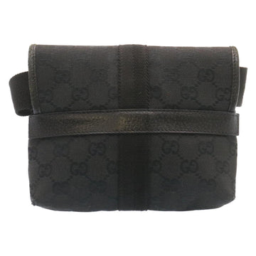 GUCCI GG Canvas Waist Bag Pouch Black am1341s