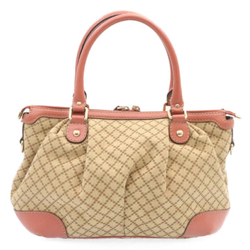 GUCCI Diamante Sukey Hand Bag 2Way Brown Pink am1578s