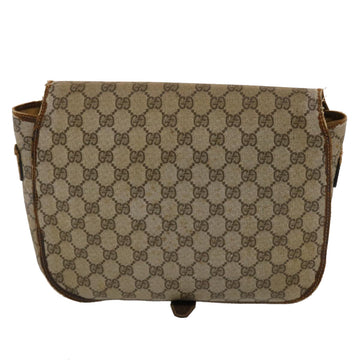 GUCCI GG Canvas Web Sherry Line Shoulder Bag PVC Leather Beige Green ti1142