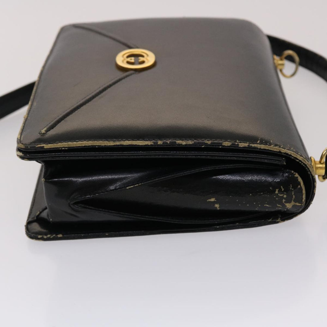 GUCCI Shoulder Bag Leather Black bs2567