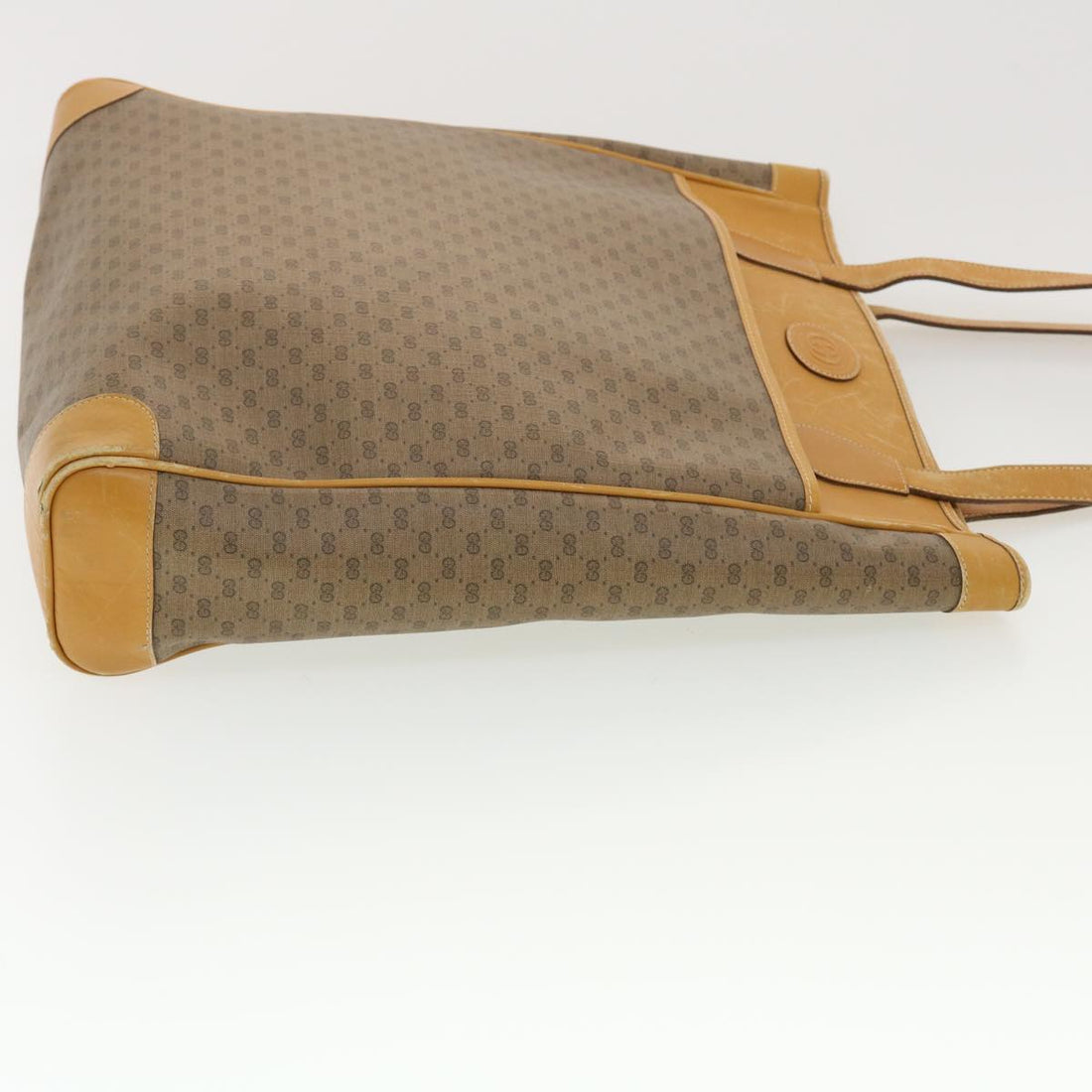 GUCCI Micro GG Canvas Tote Bag PVC Leather Beige ti1048