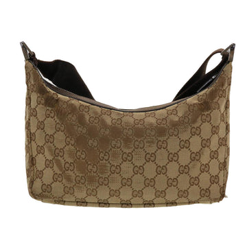 GUCCI GG Canvas Shoulder Bag Beige Dark Brown ti1138