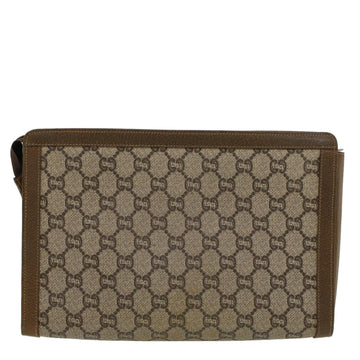 GUCCI GG PLUS Clutch Bag PVC Leather Beige ti1141