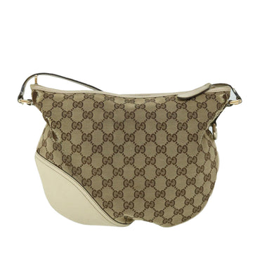 GUCCI GG Canvas Shoulder Bag Leather Beige 169998 ti1248