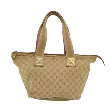 GUCCI GG Canvas Sherry Line Tote Bag Beige Pink 131230 ti1249