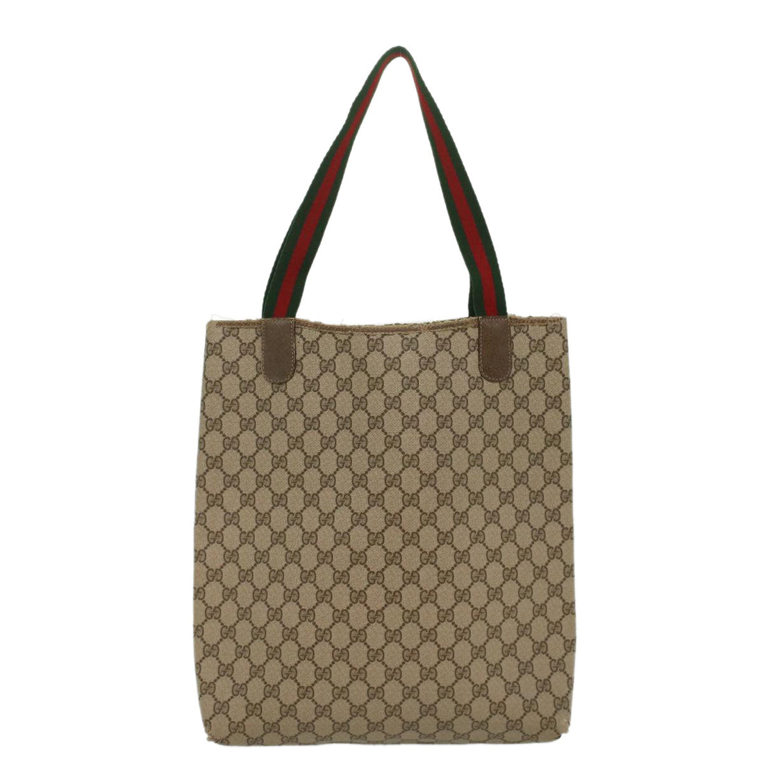 GUCCI GG Canvas Web Sherry Line Tote Bag Beige Red Green 39 02 003 ti1250