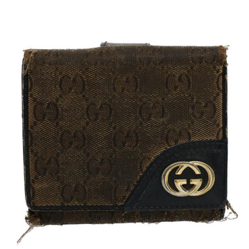 GUCCI GG Canvas Wallet Leather Canvas 7Set Beige ti1256