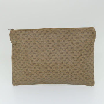 GUCCI GG PLUS Canvas Clutch Bag PVC Leather 2Set Beige ti1279