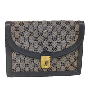 GUCCI GG Canvas Clutch Bag Navy ti1286