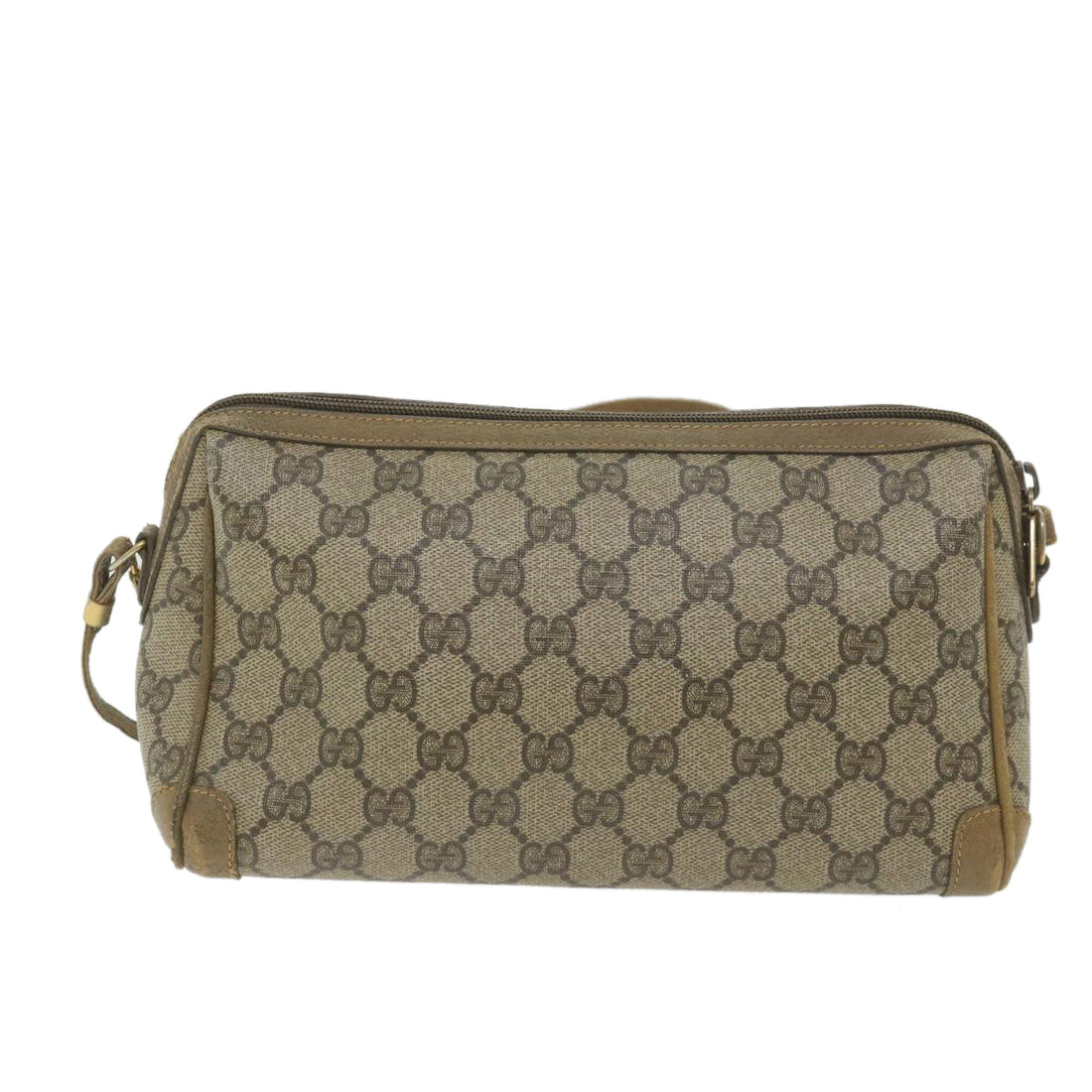 GUCCI GG Supreme Shoulder Bag PVC Leather Beige ti1354