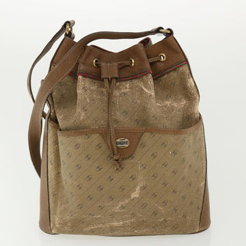 GUCCI Shoulder Bag PVC Leather 2Set Beige ti780