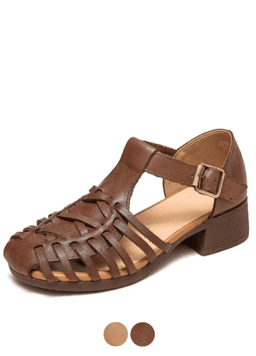 Makersluxe Shoes Alana Women's Closed Toe Leather Sandals