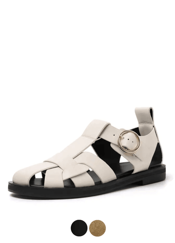 Makersluxe Shoes Alicia Women's Leather Flats Sandals
