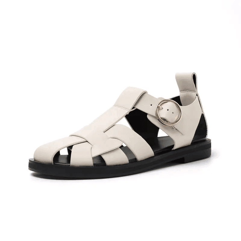 Makersluxe Shoes Alicia Women's Leather Flats Sandals