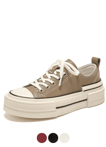 Makersluxe Shoes Amelia Women's Platform Leather Sneakers