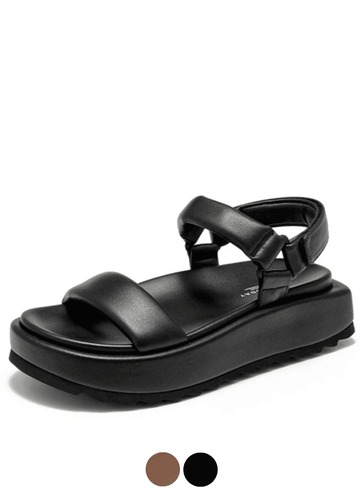 Makersluxe Shoes Ariel Women's Thick Sole Leather Flat Sandals