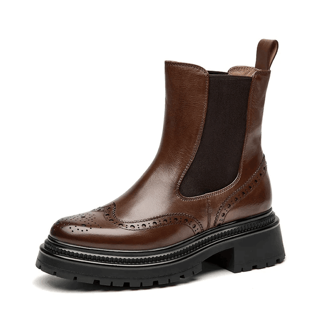 Makersluxe Shoes Barbara Women's Brogue Chelsea Boots