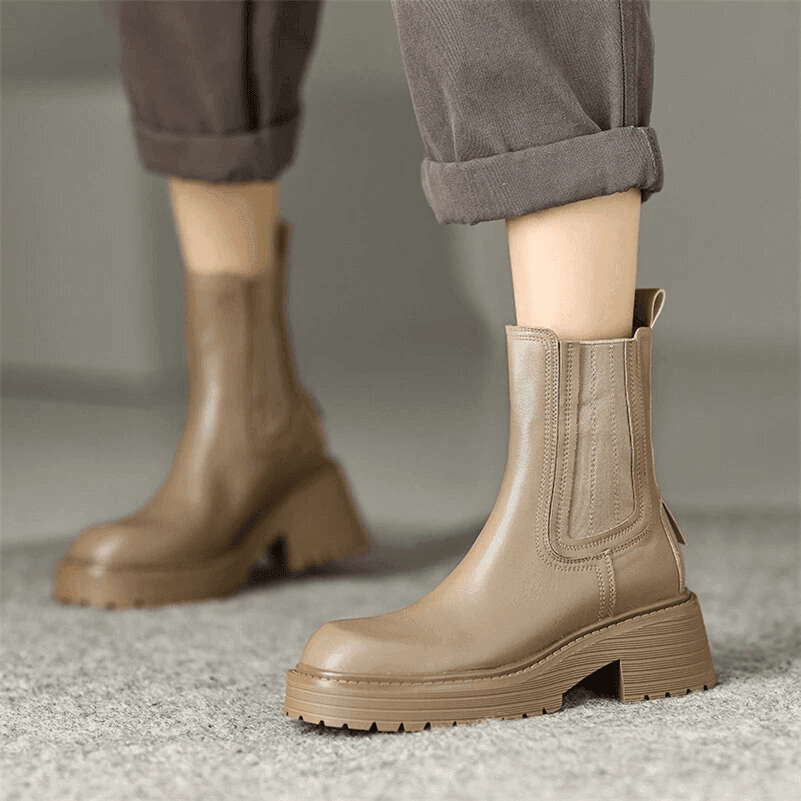 Makersluxe Shoes Cira Women's Leather Ankle Chelsea Boots
