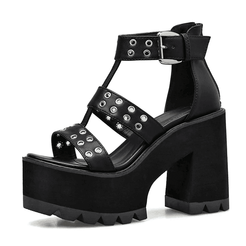 Makersluxe Shoes Dina Women's Black Platform Sandal