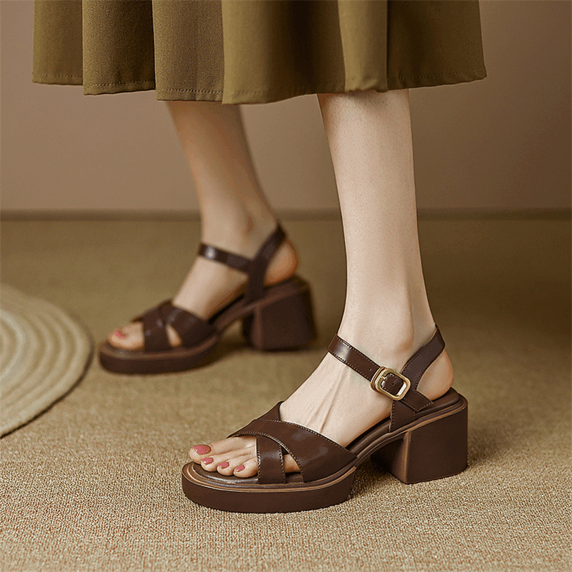 Makersluxe Shoes Eladia Women's Patent Leather Sandals