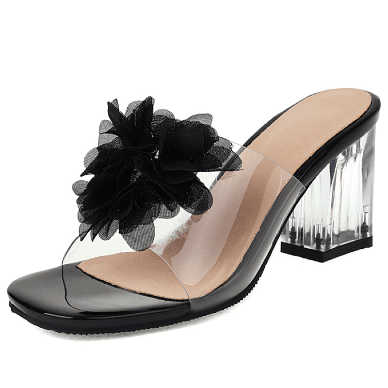 Makersluxe Shoes Elia Women's Transparent Heel Sandals