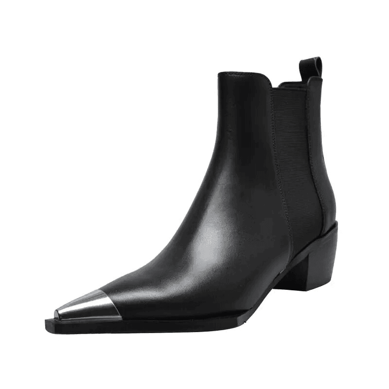 Makersluxe Shoes Ferrez Women's Metal Ladies Pointed Toe Ankle Boots