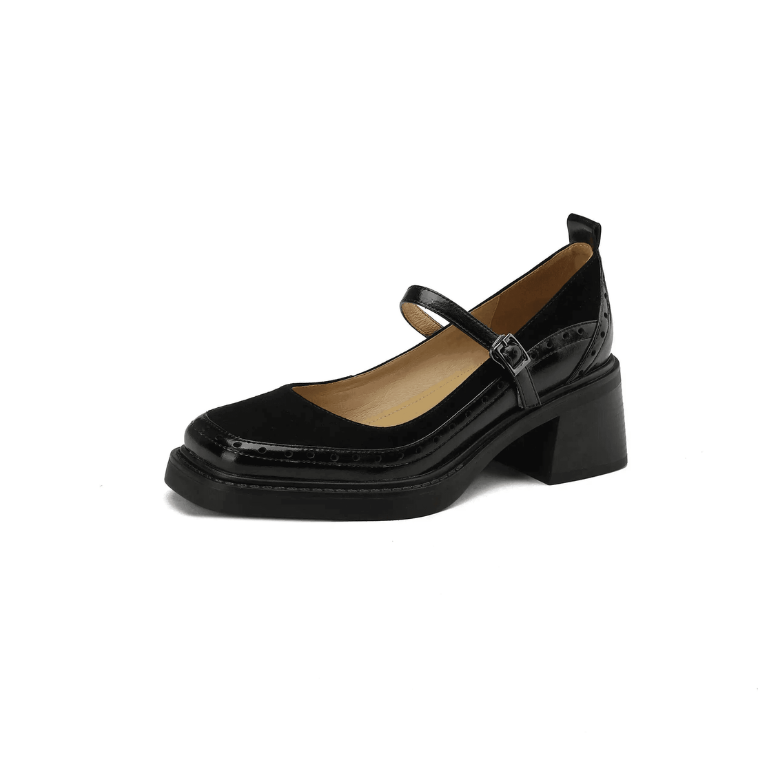 Makersluxe Shoes Hanna Women's Leather Carving Design Pumps