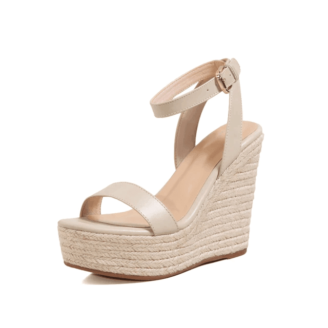Makersluxe Shoes Herminia Women's Ankle Strap Wedges Sandals