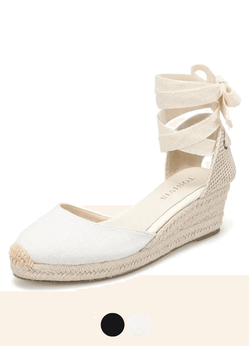 Makersluxe Shoes Isabel Women's Lace Up Wedges Sandals